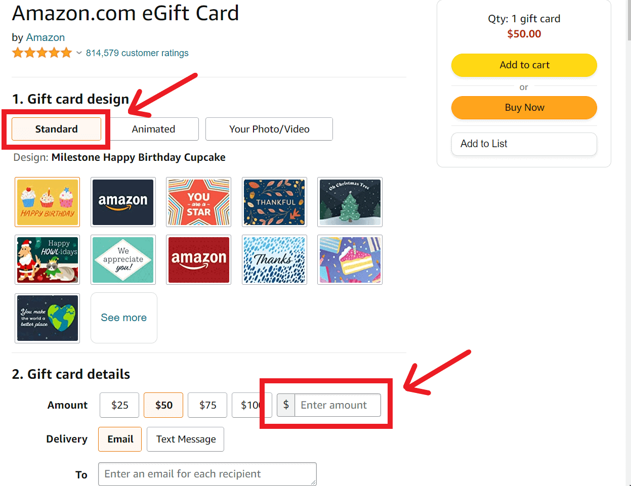 amazon gift card design tab, amazon gift card details