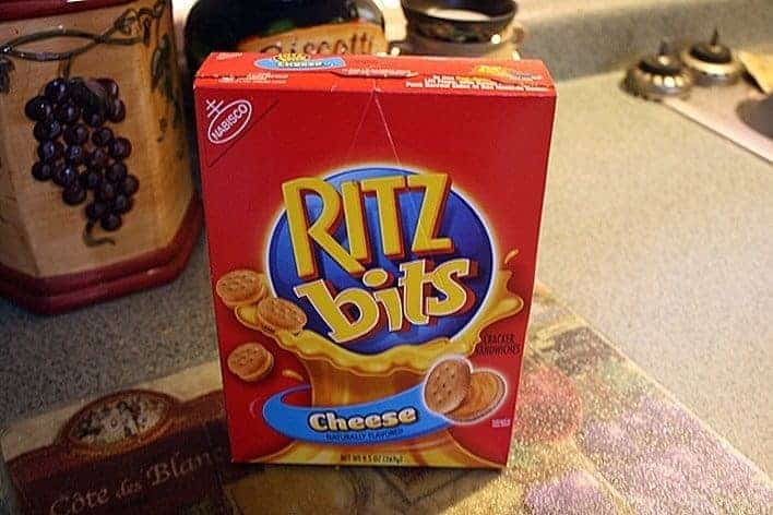 ritz bits cheese crackers box front