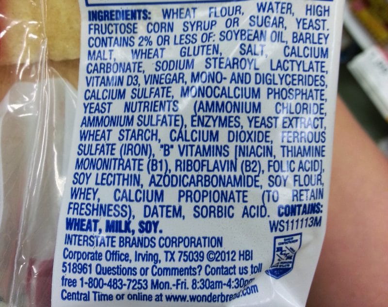 Calories in 2 slices of wonder bread