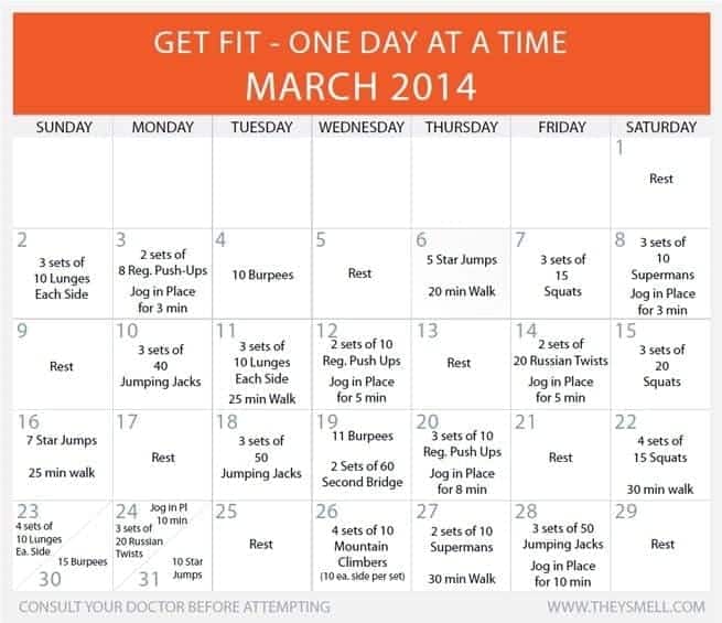 Daily Beginner Workout Plan for March - 730 Sage Street
