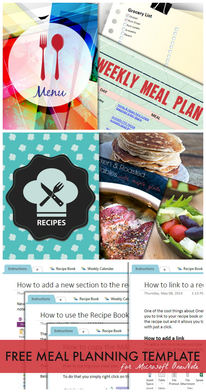 meal planning template for microsoft onenote 730 sage street