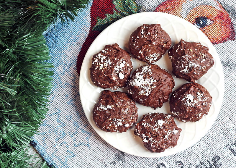 Gluten-free hot chocolate cookies - this is what it is like to eat a cup of rich and creamy hot cocoa with peppermint.