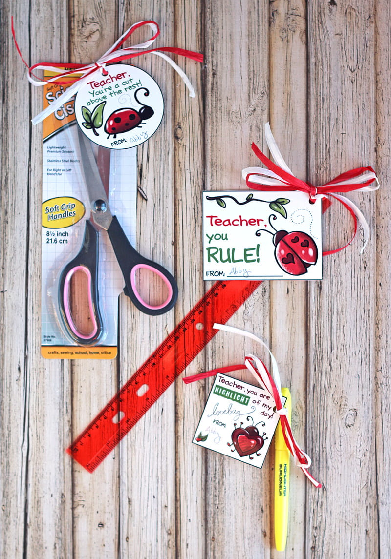 Dollar tree valentine's day ideas for teachers - free printables will help you create adorable teacher school supplies valentine's cards.