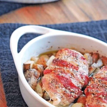 Maple syrup bacon wrapped chicken recipe - this delicious recipe will appeal to the whole family.