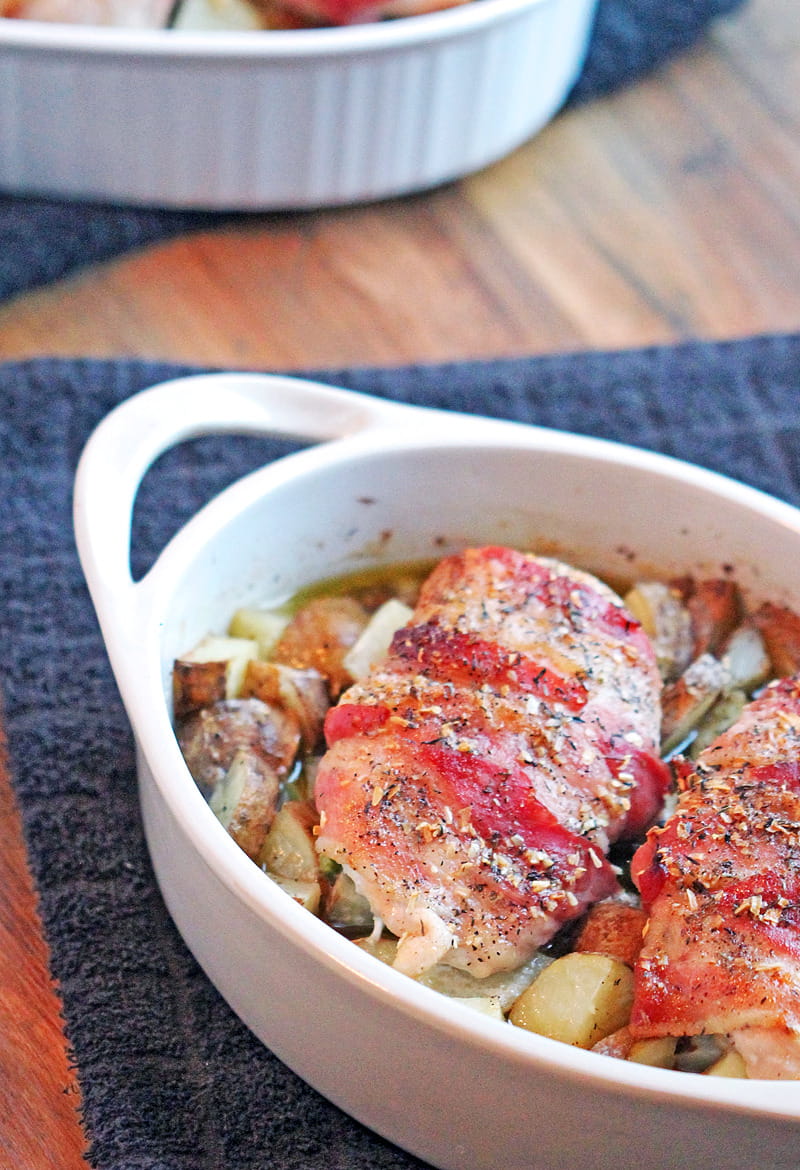 Maple syrup bacon wrapped chicken recipe - this delicious recipe will appeal to the whole family.
