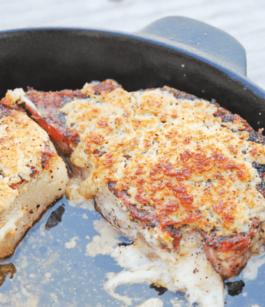 Asiago Grilled Stuffed Pork Chops - delicious, restaurant-quality grilled stuffed chops.
