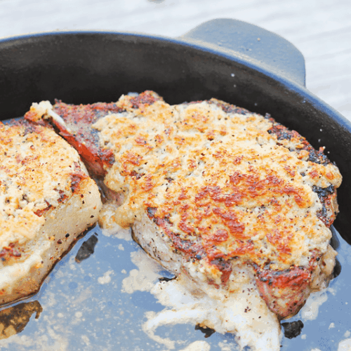 Asiago Grilled Stuffed Pork Chops - delicious, restaurant-quality grilled stuffed chops.