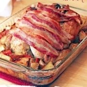 Garlic Lime Whole Roasted Chicken with Bacon