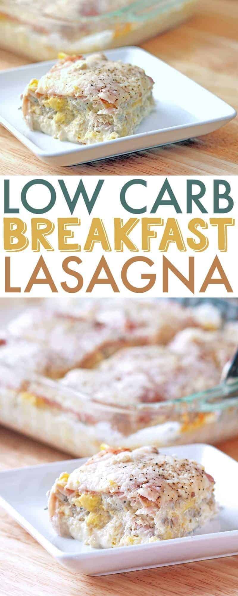 Breakfast Lasagna - this breakfast lasagna is low carb, lchf and keto since it uses thinly sliced deli ham as the