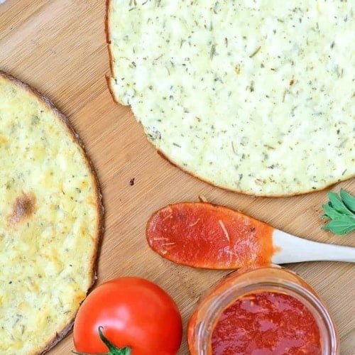 Low Carb Pizza Crust - you don't have to give up pizza when you follow a low carb or ketogenic diet! This crust is delicious and made without any form of flour.