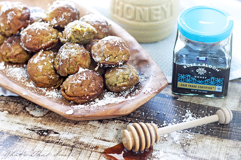Honey Pumpkin Pancake Puffs {Gluten-Free And Dairy-Free} 5 Honey pumpkin pancake puffs: gluten-free and dairy-free, these pumpkin ebelskiver danish pancake balls are a fun and delicious treat for breakfast or anytime.