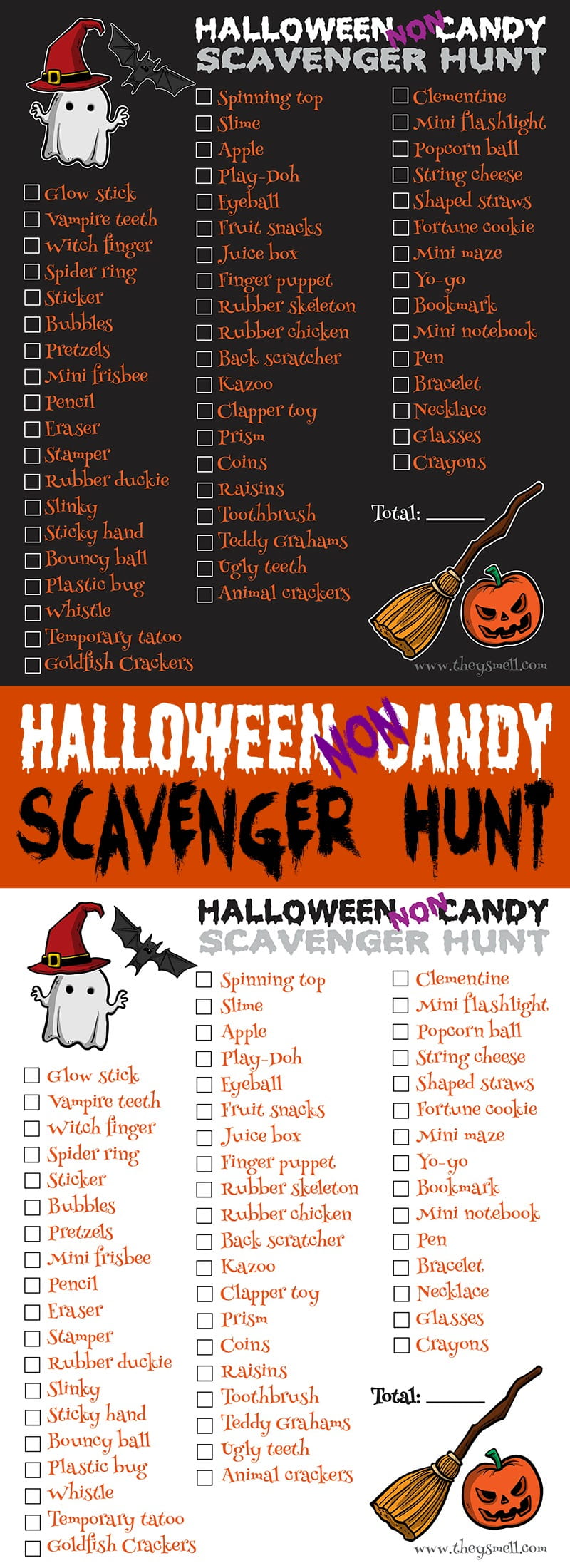 halloween non candy scavenger hunt printable 730 sage street operation christmas child banner