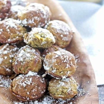 Honey pumpkin pancake puffs: gluten-free and dairy-free, these pumpkin ebelskiver danish pancake balls are a fun and delicious treat for breakfast or anytime.