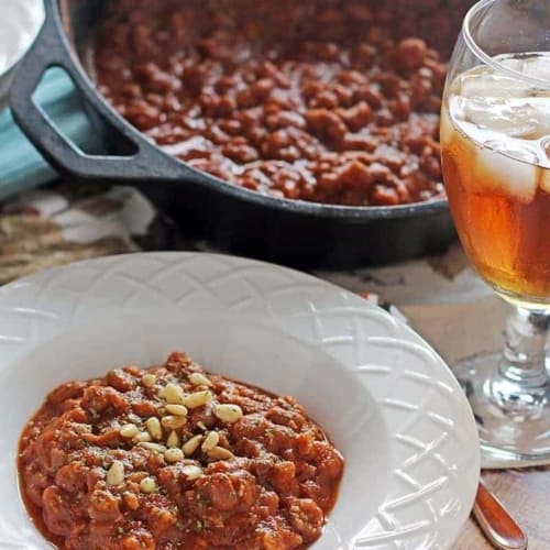 This thick pumpkin chili is deliciously spicy and sweet and perfect for fall with hearty ingredients and ideal for cool autumn evenings with family. It's dairy-free and gluten-free too.