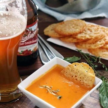 Tomato Soup with Parmesan Crisps 8 Low Carb Tomato Soup with Parmesan Crisps - this delicious from-scratch soup is easy to make and perfectly complimented with Parmesan crisps.