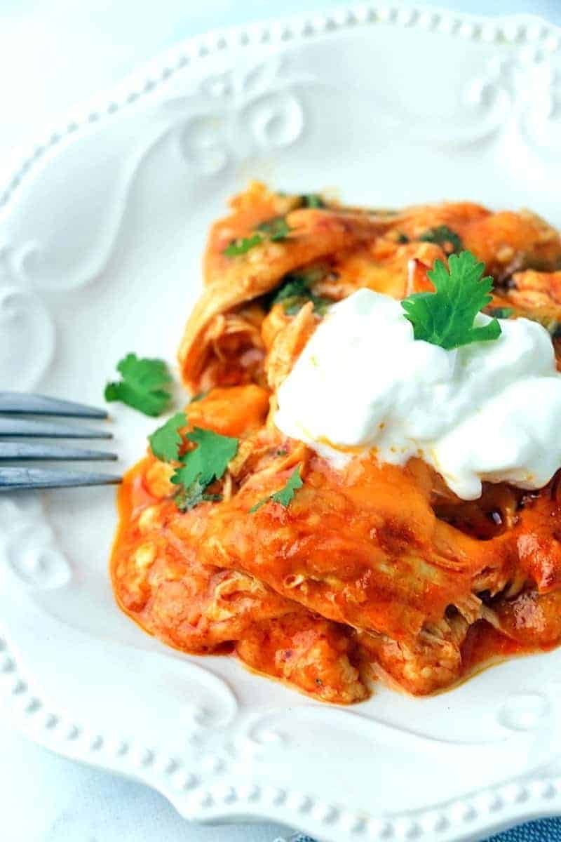 Low Carb Chicken Enchilada Casserole - 730 Sage Street