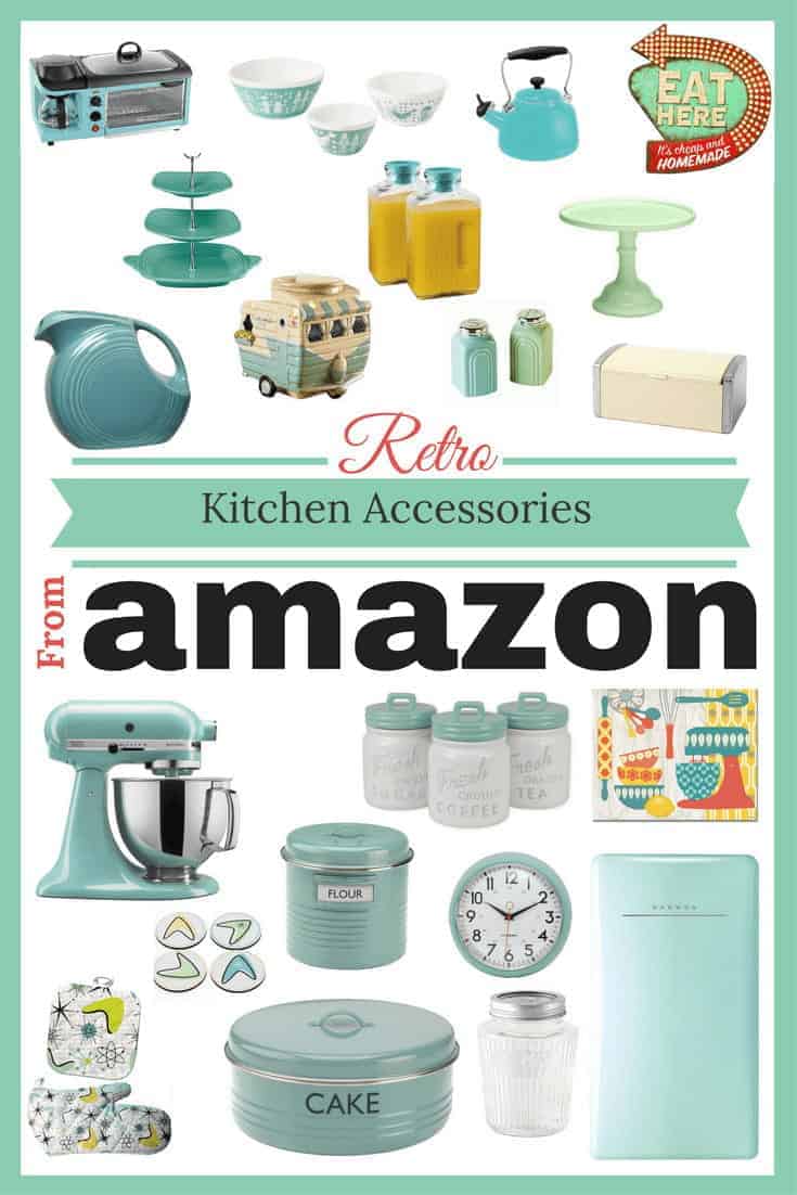 Looking for retro kitchen accessories? Here's a list of 21 accessories in blues and green that you can find on amazon.