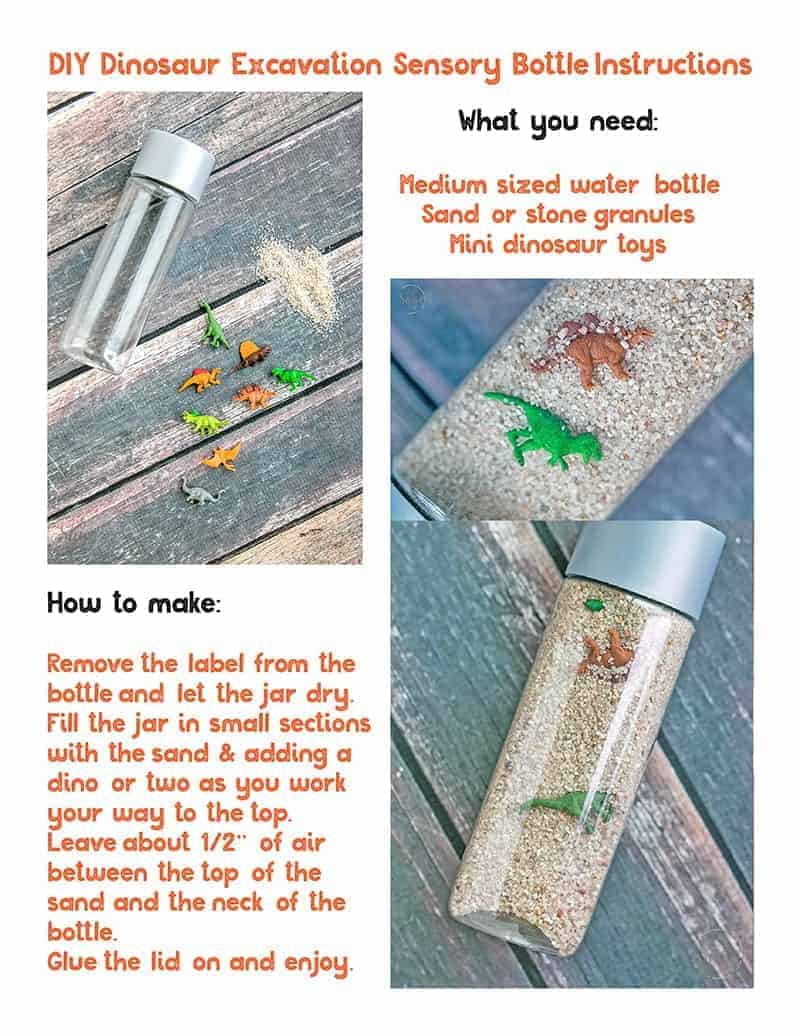 DIY Dinosaur Excavation Sensory Bottle 730 Sage Street