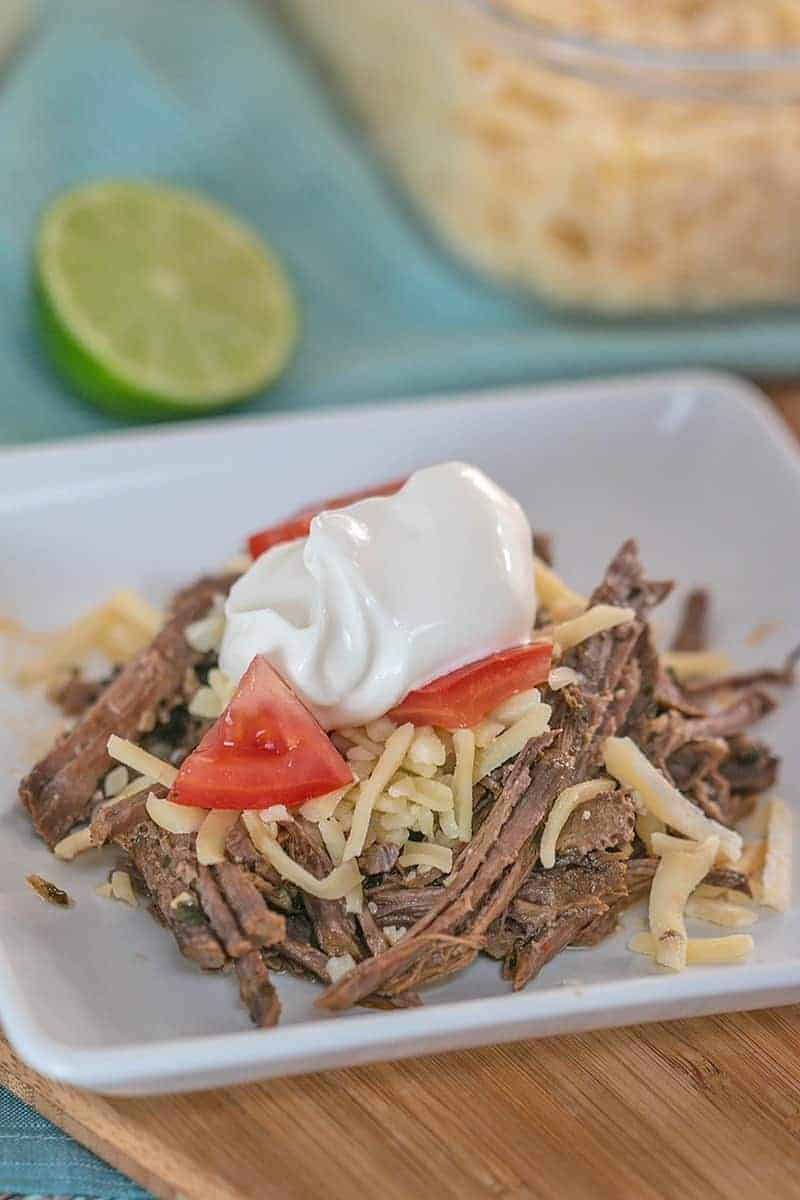 Low Carb Slow Cooker Shredded Beef Chili Lime Barbacoa