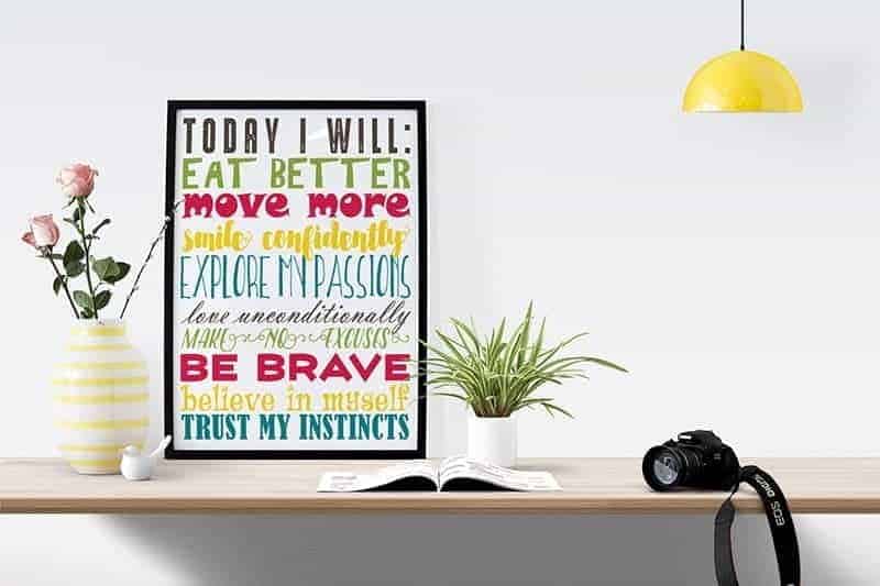 Free Printable Motivational Wall Art for a Healthy Lifestyle