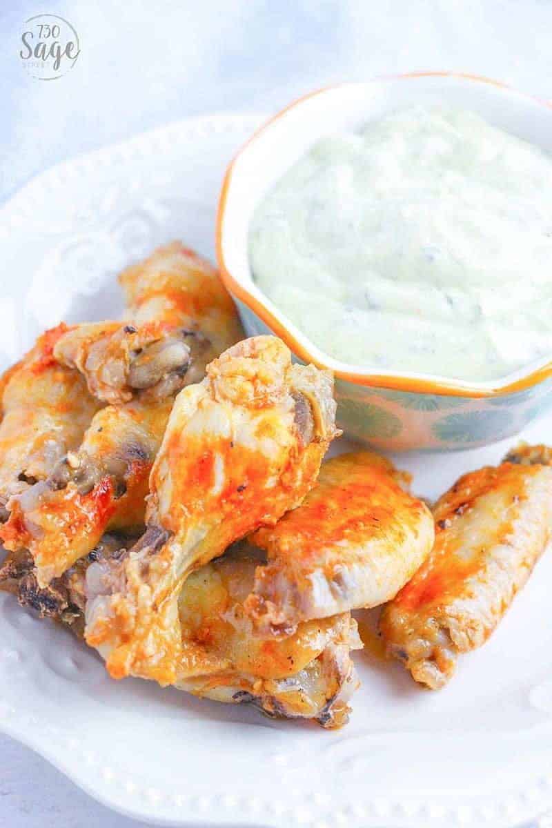 Low Carb Instant Pot Hot Wings 8 Spicy wings dipped in cool ranch is so satisfying & this low carb instant pot hot wings recipe means you can enjoy quick and easy hot wings even if you follow a ketogenic or low carb diet.