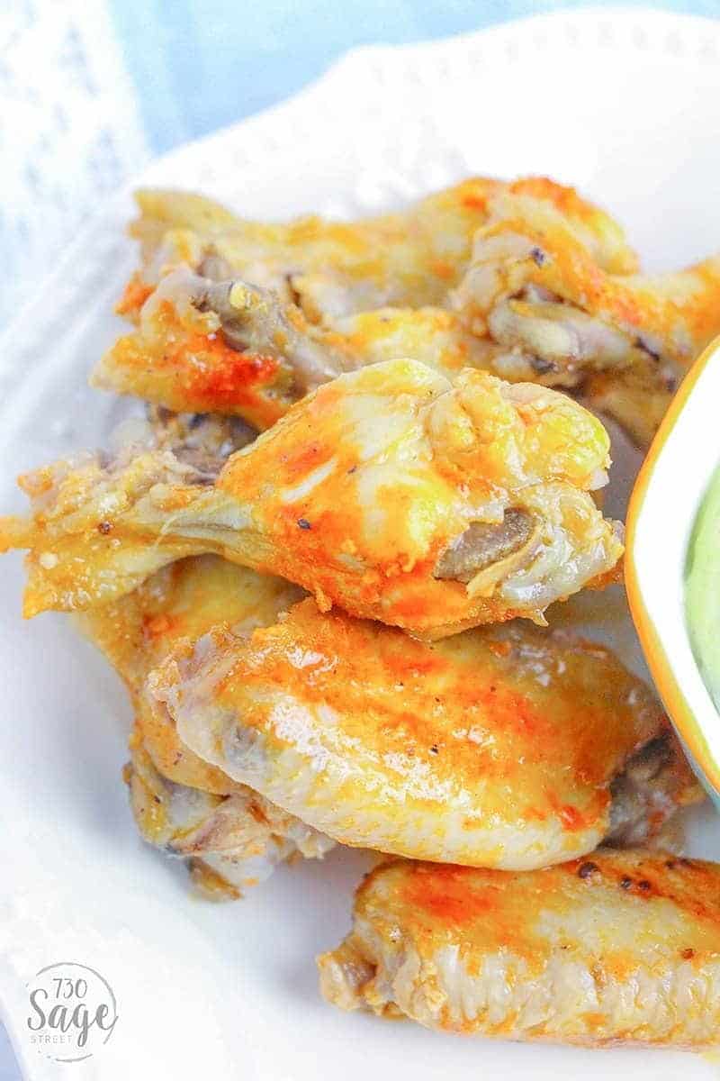 Low Carb Instant Pot Hot Wings 1 Spicy wings dipped in cool ranch is so satisfying & this low carb instant pot hot wings recipe means you can enjoy quick and easy hot wings even if you follow a ketogenic or low carb diet.