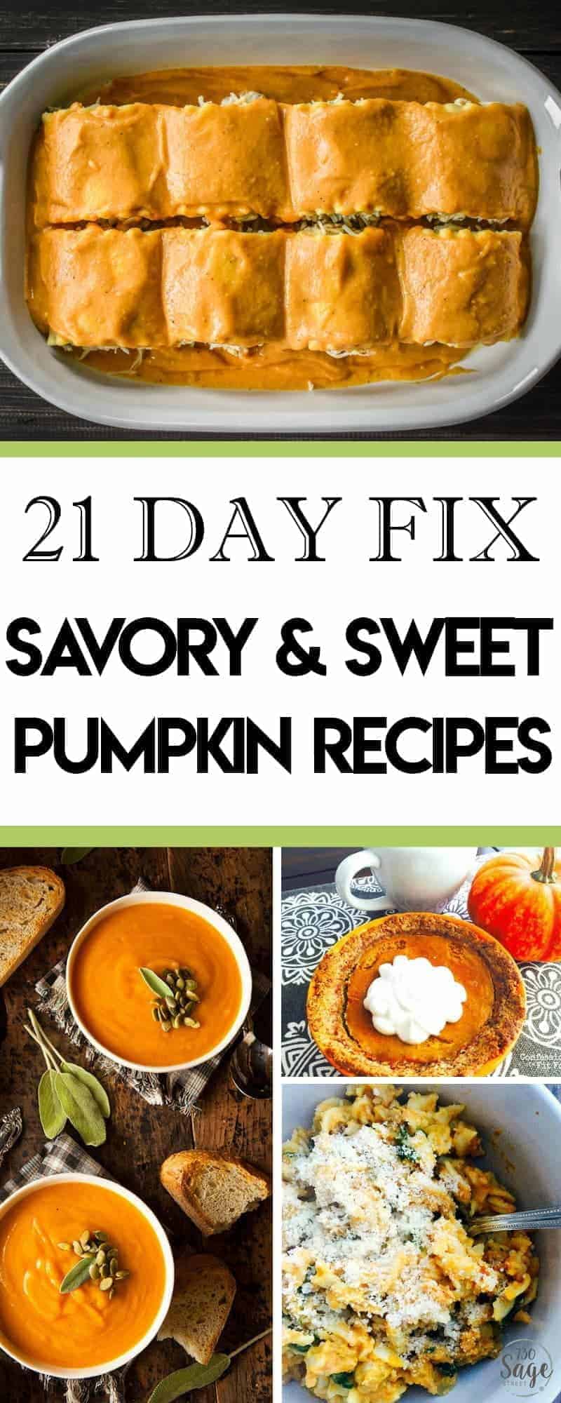 Enjoy the Thanksgiving and Christmas holidays without guilt with these delicious 21 Day Fix pumpkin recipes. Savory and sweet options!