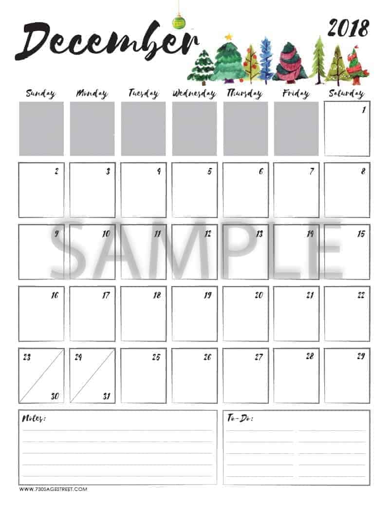 december 2018 printable calendar free pdf printable december printable calendar