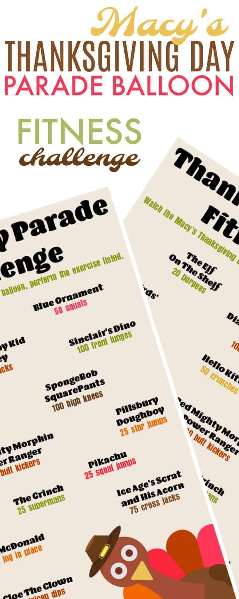 The 2017 Macy's Thanksgiving Day Parade Balloon Fitness Challenge will help counteract all of the delicious holiday treats you will indulge in later in the day. #fitness #workout #Thanksgiving