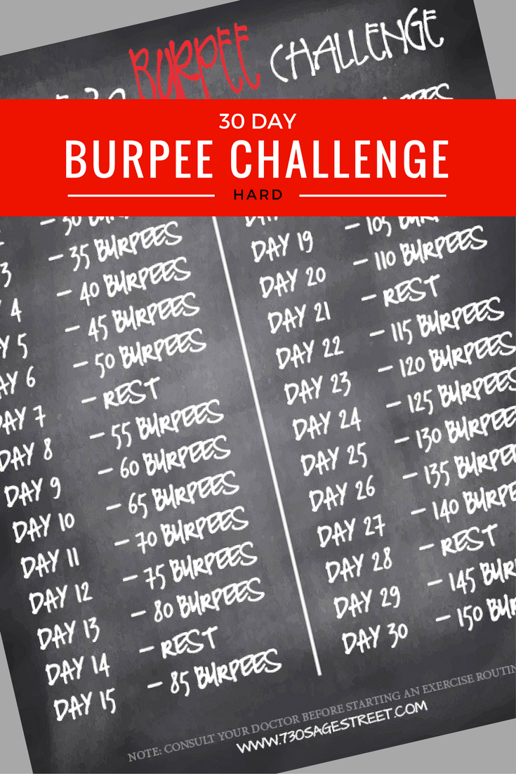 This 30 day burpees challenge is an extreme burpee challenge for anyone wanting to take their fitness to the next level. #fitness #burpee #challenge #workout #resolutions #exercise