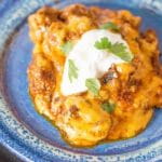 Delicious low carb beef enchilada casserole you can make in the Ninja® Cooking System with Auto-iQ™ for a quick and easy keto meal.