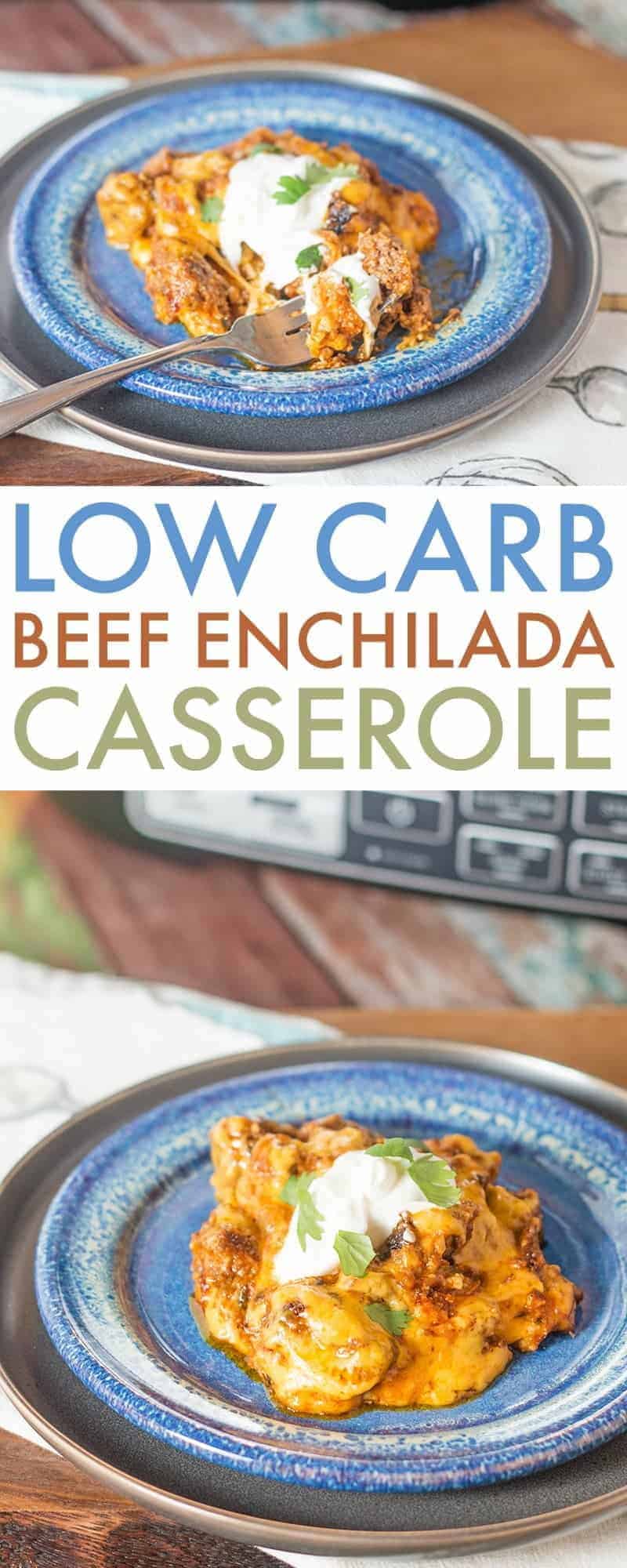 Delicious low carb beef enchilada casserole you can make in the Ninja® Cooking System with Auto-iQ™ for a quick and easy keto meal.
