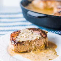 Homemade Keto Creamy Ranch Pork Chops ready to serve