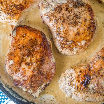 Homemade Keto Creamy Ranch Pork Chops ready to serve