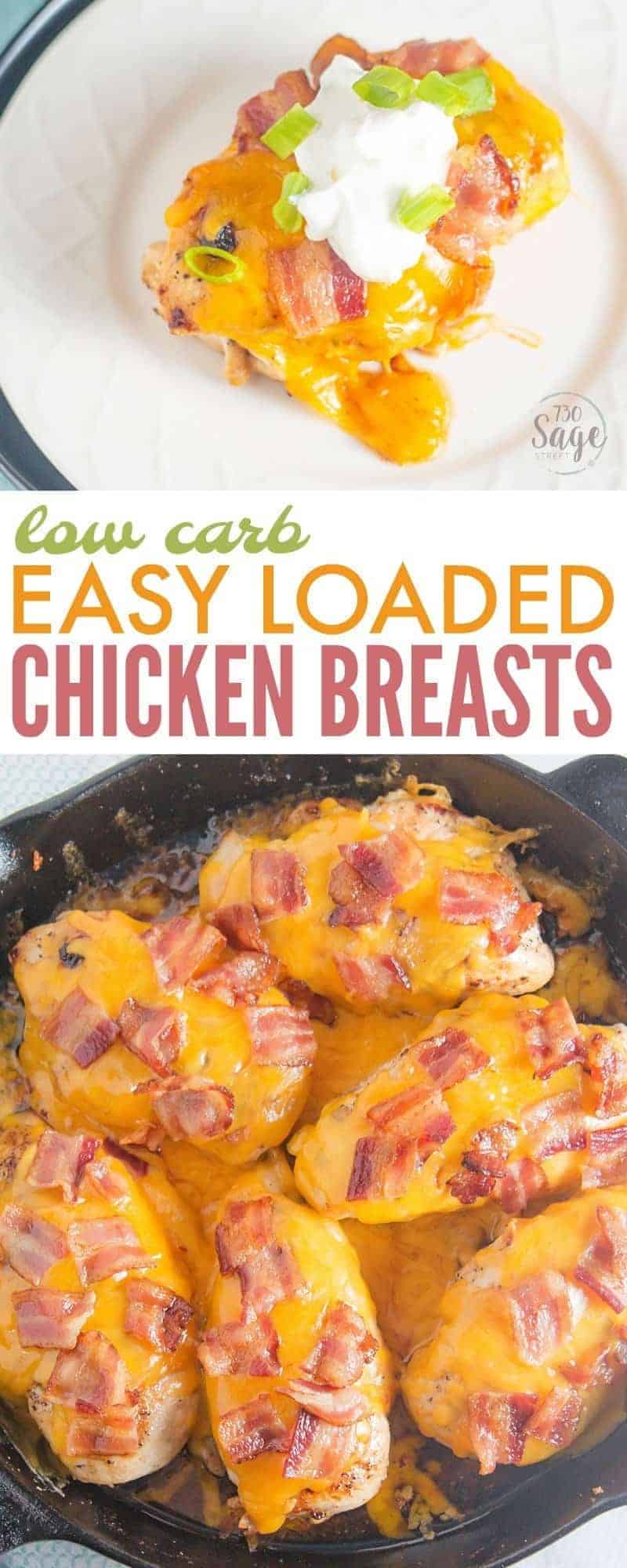 Easy Chicken Breast Recipe - Loaded Low Carb Chicken