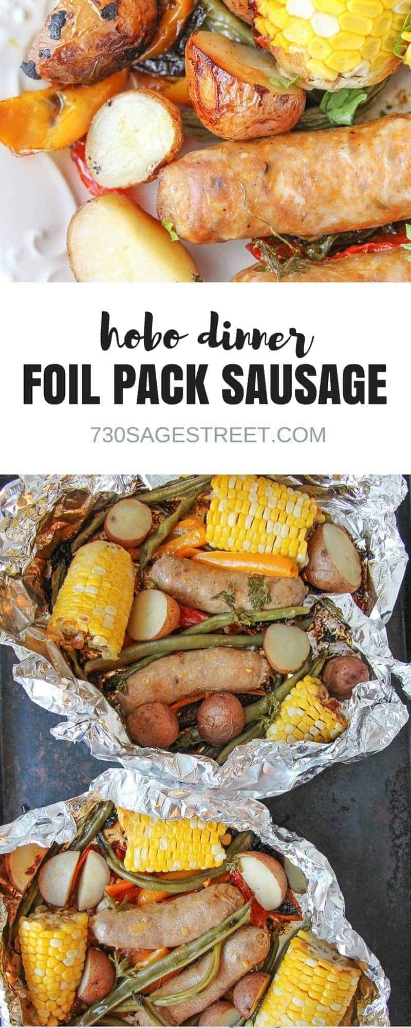 This hobo dinner foil pack sausage and vegetable recipe is an easy to make