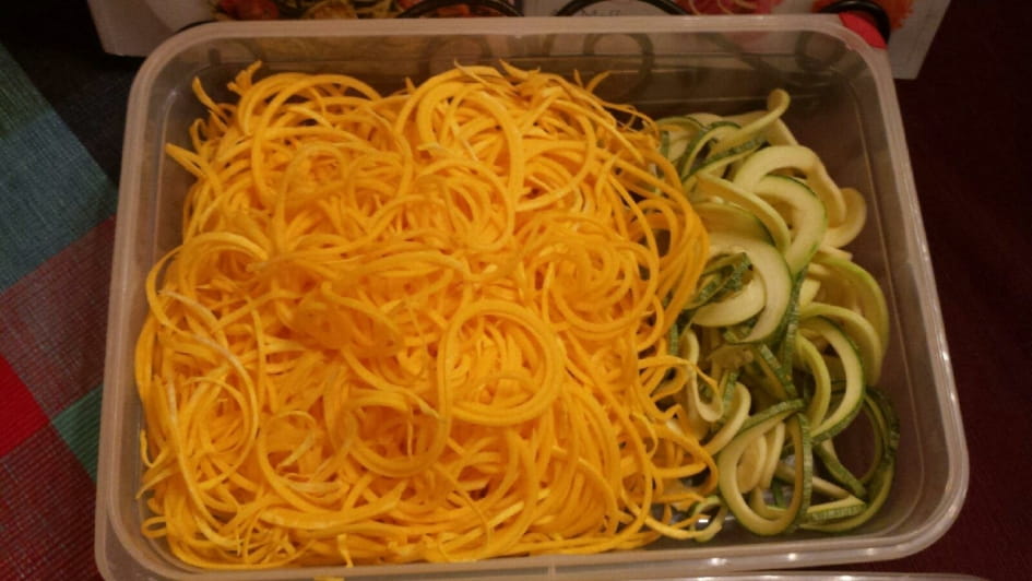 Freshly Spiralized Carrots and Zoodles