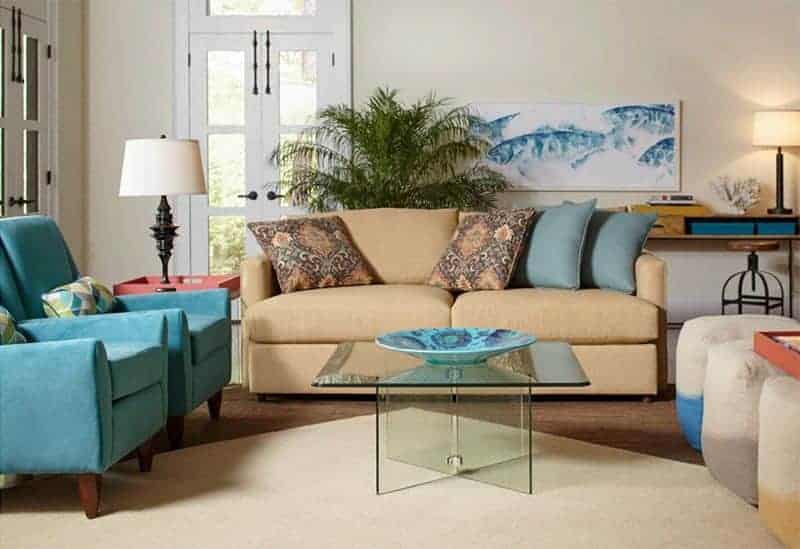 Cort Furniture Rental living room coastal style