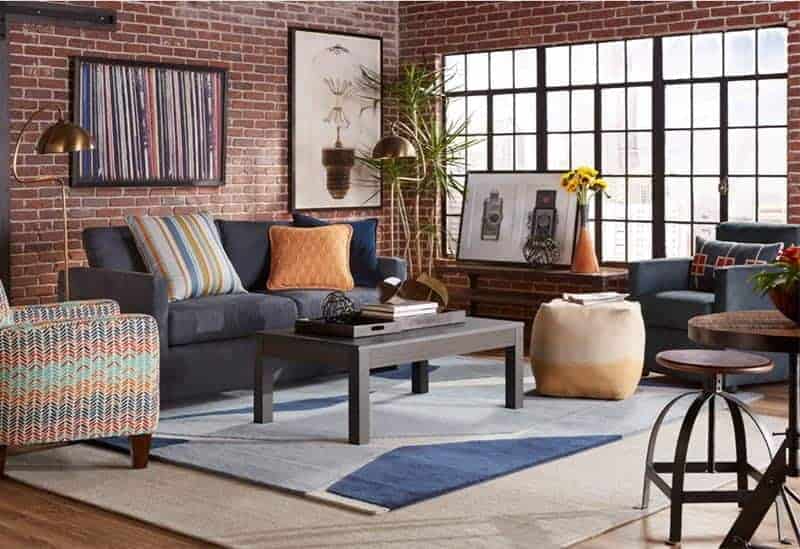 Cort Furniture Rental living room colorful and casual