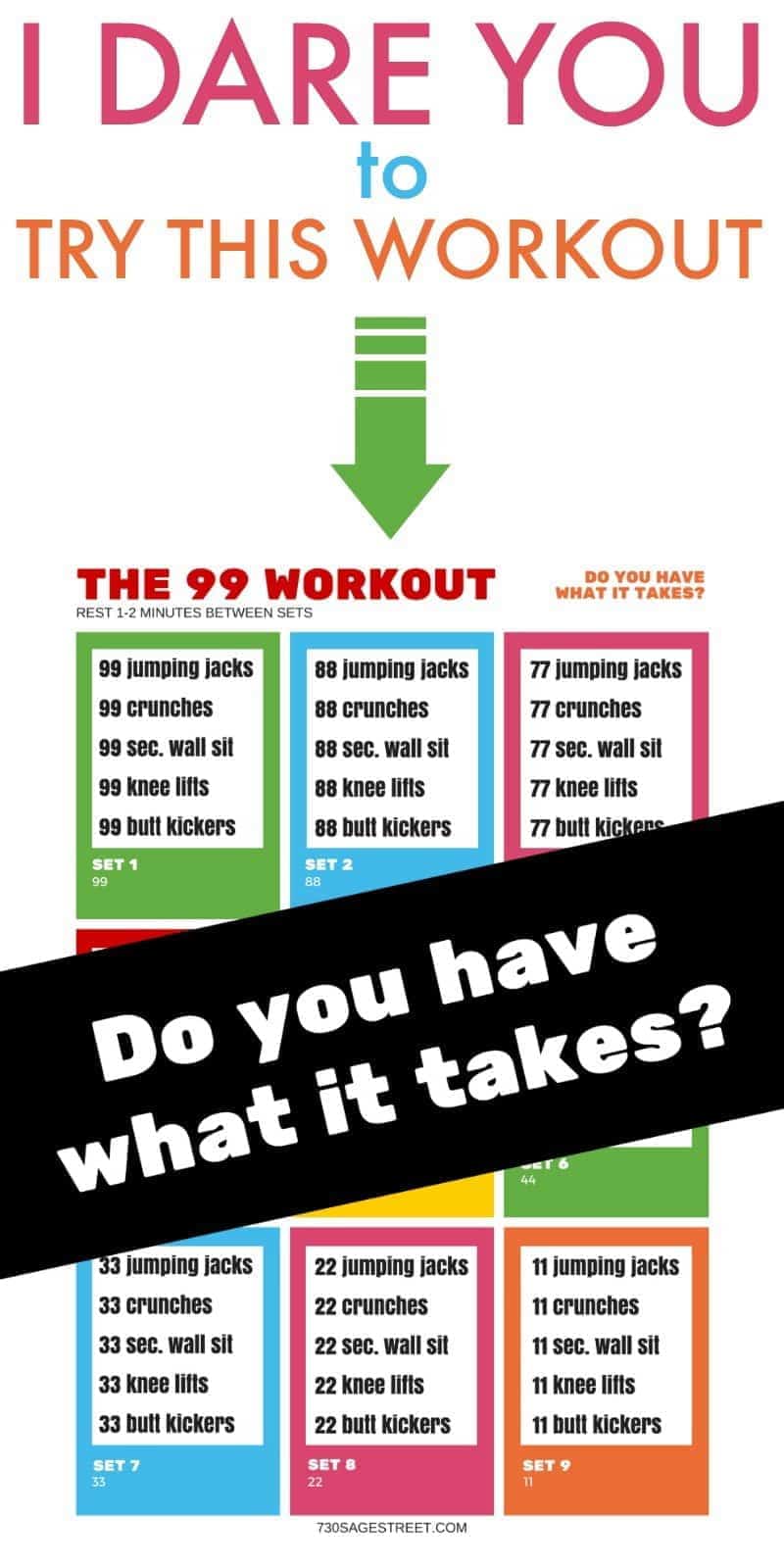 This new and improved version of The 99 Workout is not for the faint of heart. It's an extreme home workout that will help you get in shape fast!