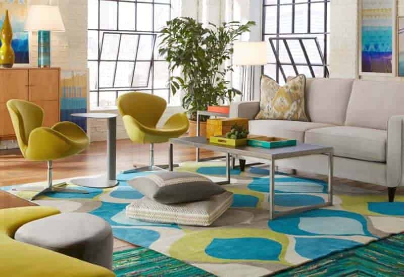 Cort Furniture Rental living room mid century modern