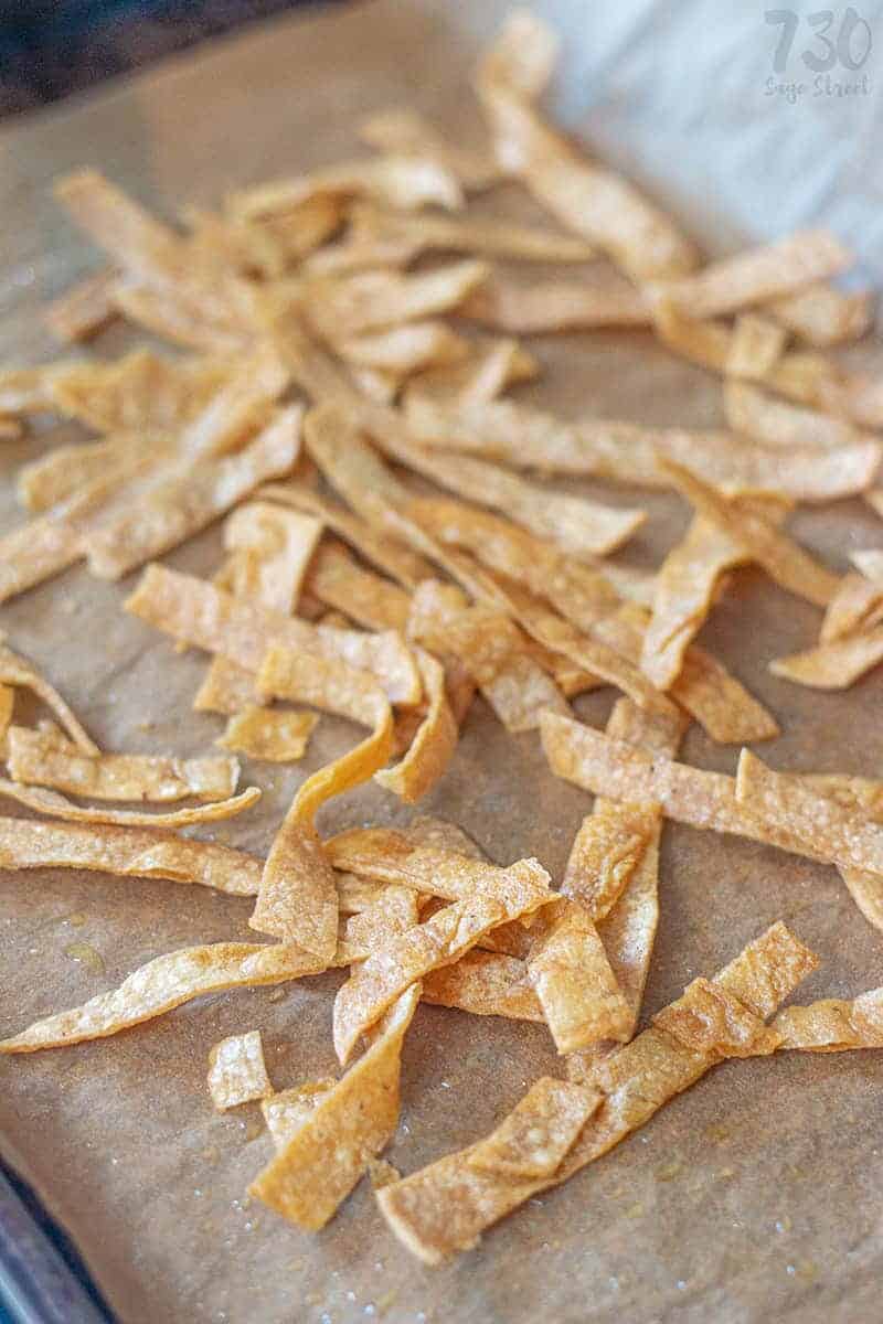 Easy Baked Tortilla Strips Vegan and Gluten Free 730 Sage Street