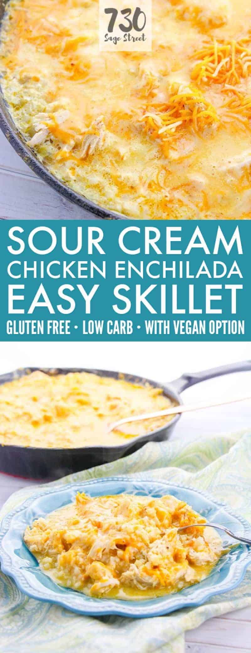 Low Carb Sour Cream Chicken Enchiladas Skillet Recipe With Low Carb Sour Cream Chicken Enchiladas Skillet Recipe With