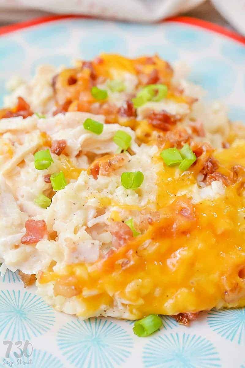 Loaded Cauliflower Casserole Low Carb Chicken and Cheese 730 Sage