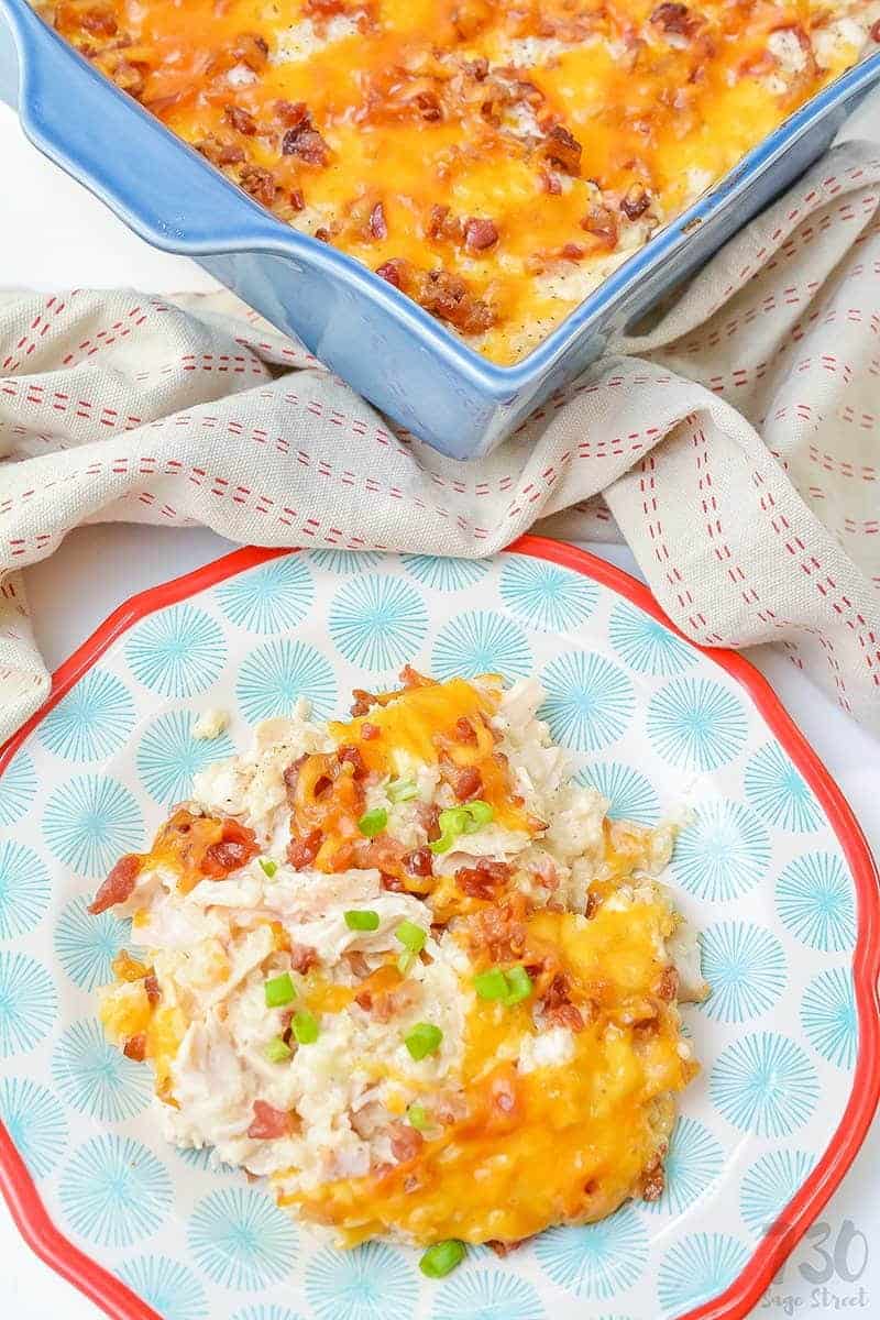 Loaded Cauliflower Casserole Low Carb Chicken and Cheese 730 Sage