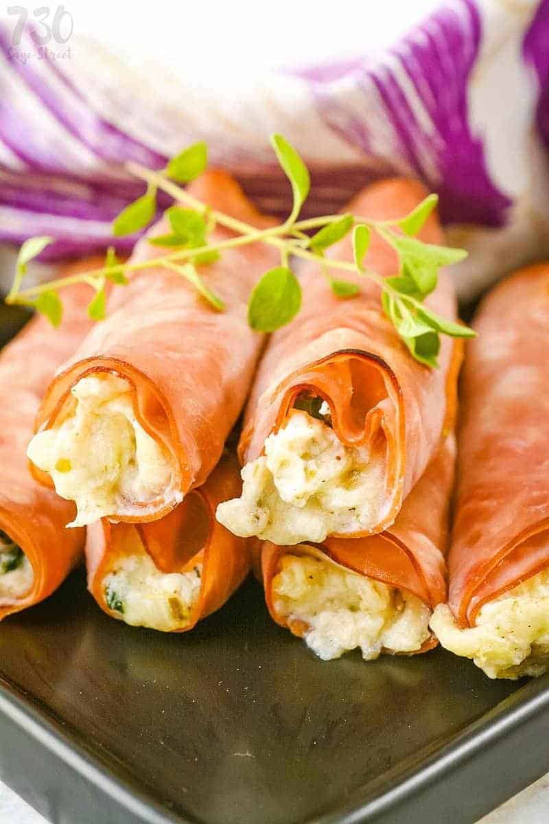 Low Carb Ham Roll Ups with Ricotta Cheese and Spinach 730 Sage Street