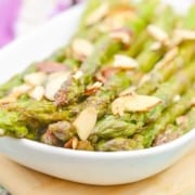 asparagus on a white plate