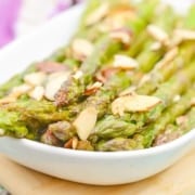 asparagus on a white plate