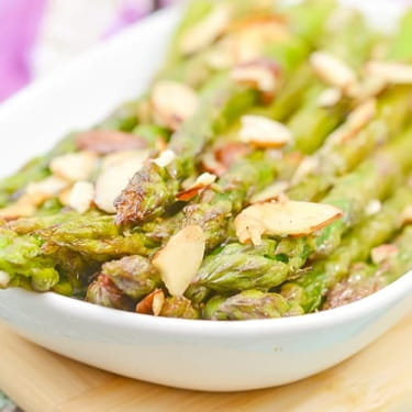 asparagus on a white plate