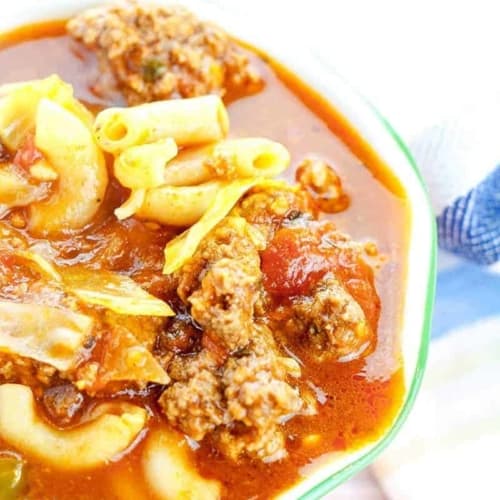 close up view of vegan goulash
